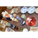 A quantity of decorative china and glassware to in