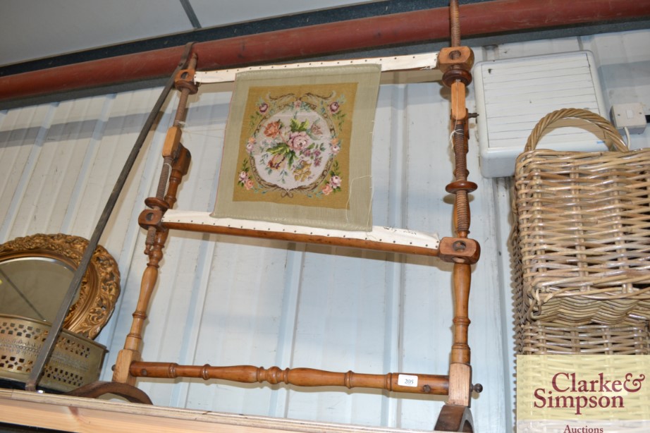 A Victorian tapestry frame