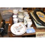 A quantity of various commemorative mugs and china