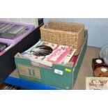 A wicker basket and contents of boules, various Si