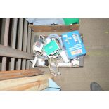 A box of various plumbing fittings etc