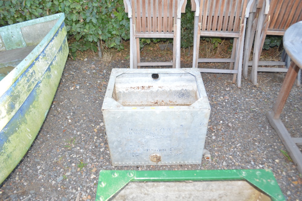 A galvanised water tank