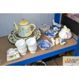 A quantity of various china to include blue and wh