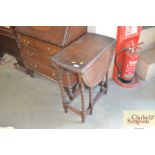 An oak barley twist gateleg tea table