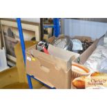 A box of miscellaneous plated ware etc