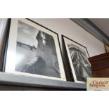 Two modern black and white photographic prints