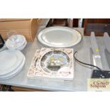 A meat plate and two other collector's plates