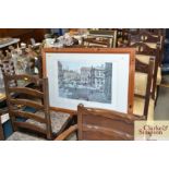 A framed and glazed print - Our Town in 1933 (The