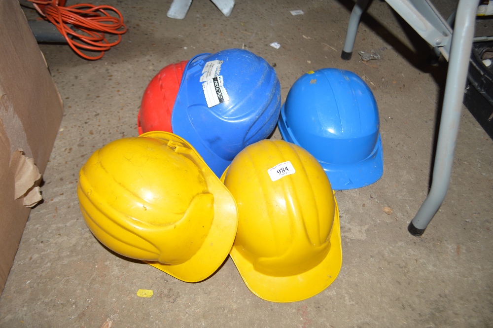 Five hard hats