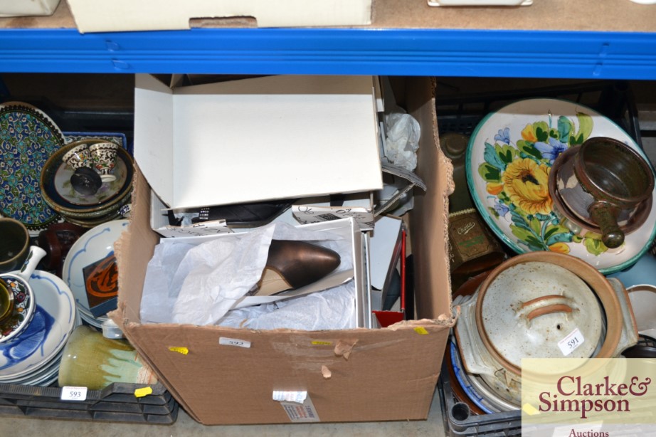 A quantity of boxed ladies shoes