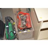 A box of Seagull outboard motor parts etc