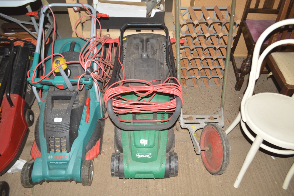 A Qualcast electric push mower