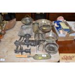 Various platedware including a part candelabra; fr