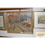 Barbara Ashman, oil on board, autumn study, signed