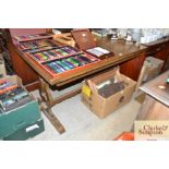 An oak draw leaf dining table