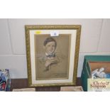 A portrait print signed John Bacon