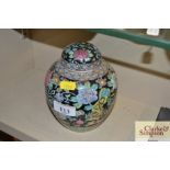 A famille rose decorated ginger jar