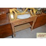 A pine wash stand fitted single drawer