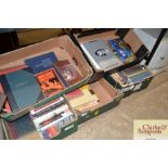 A collection of five boxes of miscellaneous books