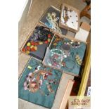 Five boxes of various costume jewellery