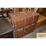 Two vintage travel trunks