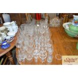 A quantity of various table glassware