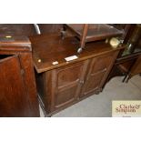 A vintage radiogram in oak cabinet