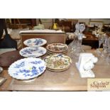 Three Victorian china comports with floral decorat