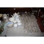 A quantity of table glassware; together with a qua