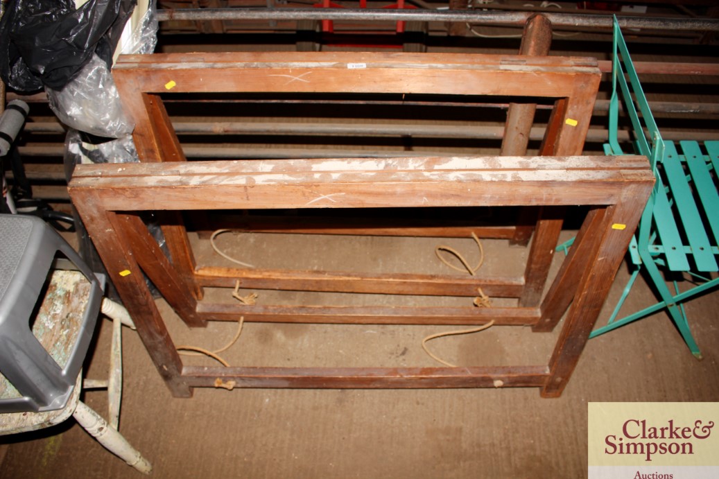 Two saw trestles