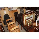 Three faux leather upholstered dining chairs