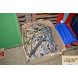 A box containing various wire, rope, rope ladder e