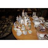 A quantity of various porcelain ornaments, floral