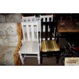 Four slat back chairs