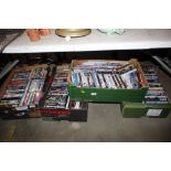 Four boxes of DVDs