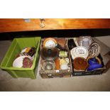 Three boxes of various sundry glass and china