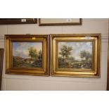 A Norley, a pair of oils on panel depicting rural