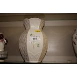 A Belleek baluster vase