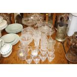 A quantity of various table glassware including a