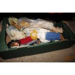A box of dolls and stuffed toys etc.