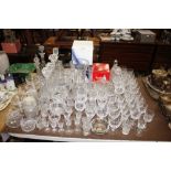A large quantity of various cut glassware