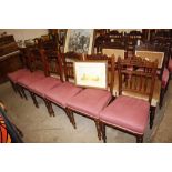 A set of six Edwardian carved mahogany dining chai