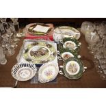 Various collector's plates, posy baskets, soup bow