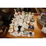 A collection of crested souvenir china