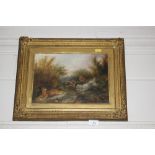 After Armfield, oil depicting terriers and fox, in