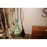 An art glass baluster vase and a purple glass free