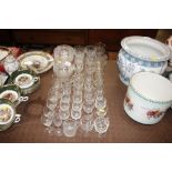 A quantity of various table glassware