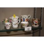 Various miniature cups and jugs