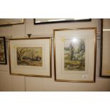Early 20th Century school; two watercolours of rur