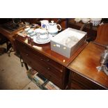 An Edwardian inlaid three drawer chest